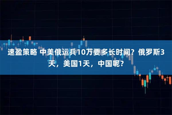 速盈策略 中美俄运兵10万要多长时间？俄罗斯3天，美国1天，中国呢？