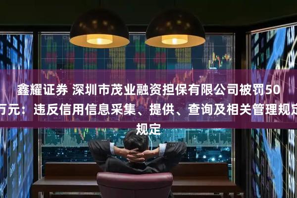 鑫耀证券 深圳市茂业融资担保有限公司被罚50万元：违反信用信息采集、提供、查询及相关管理规定